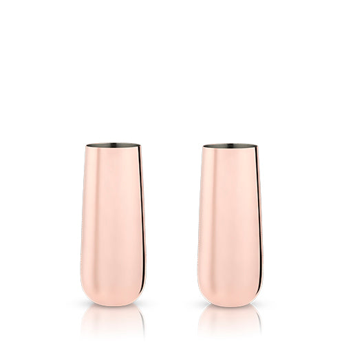 Summit: Stemless Copper Champagne Flutes (VISKI)