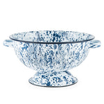 Pantry: Splatterware Indigo Enamel 5 Quart Colander by Twine