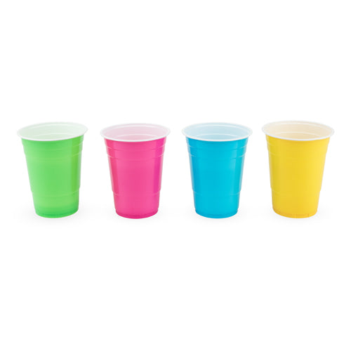 True Party: Plastic 16 oz Graphic Color Cups - Set of 24