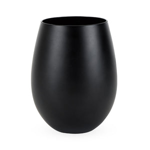 Stone: Stemless Wine Glass in Matte Black (Set of 2)