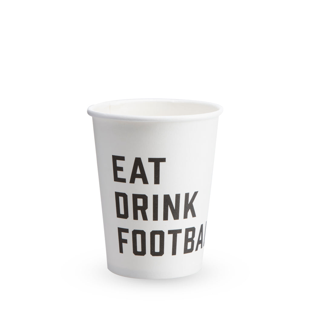 "Tailgate Eat Drink Football" 12 oz Paper Cups