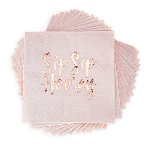 Sip Sip Hooray Cocktail Napkin by Cakewalk