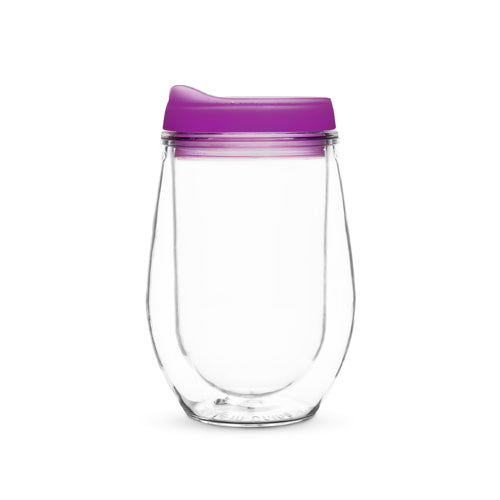 Traveler Double Walled Wine Tumbler in Purple by True