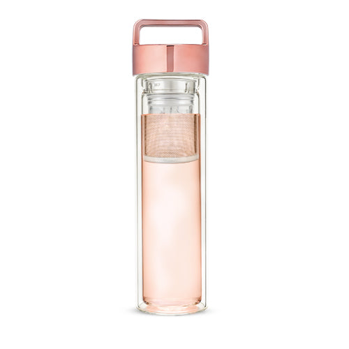 Dylan™ Rose Gold Glass Travel Infuser Mug
