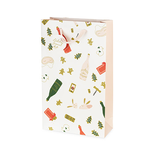 Holiday Survival Kit Double-Bottle Wine Bag by Cakewalk