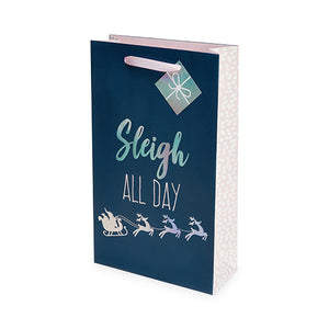 Sleigh All Day Double-Bottle Wine Bag by Cakewalk