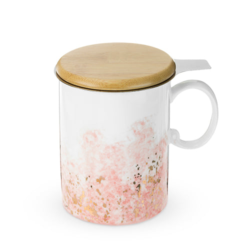 Bennett™ Pink Ceramic Tea Mug & Infuser by Pinky Up®