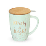 Bailey™ Merry Bright Ceramic Tea Mug & Infuser by Pinky Up®