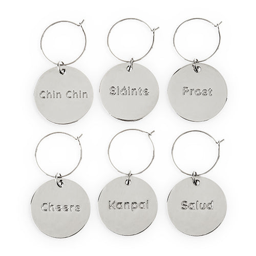 International Cheers Wine Charms - Set of 6