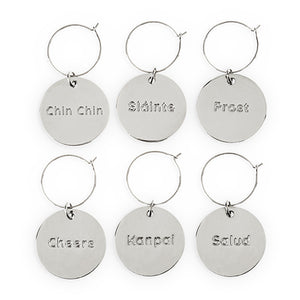 International Cheers Wine Charms - Set of 6