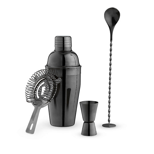 Jet™ Gunmetal Black Barware Set by True®