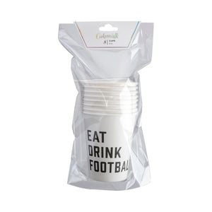 "Tailgate Eat Drink Football" 12 oz Paper Cups